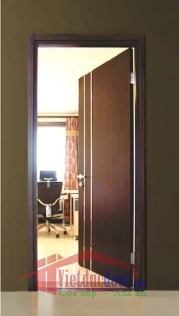 Cửa Gỗ MDF Veneer VD.P1R2-Căm Xe (đậm)