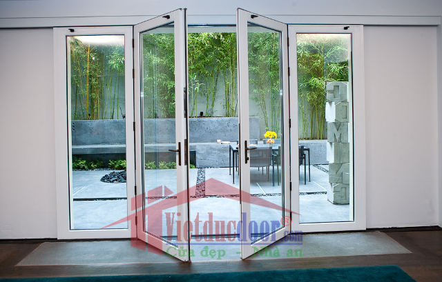 Cửa nhựa lõi thép cửa đi 2 cánh mở quay
