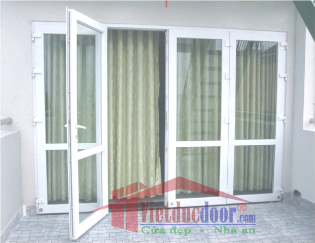Cửa nhựa lõi thép cửa đi 4 cánh mở quay