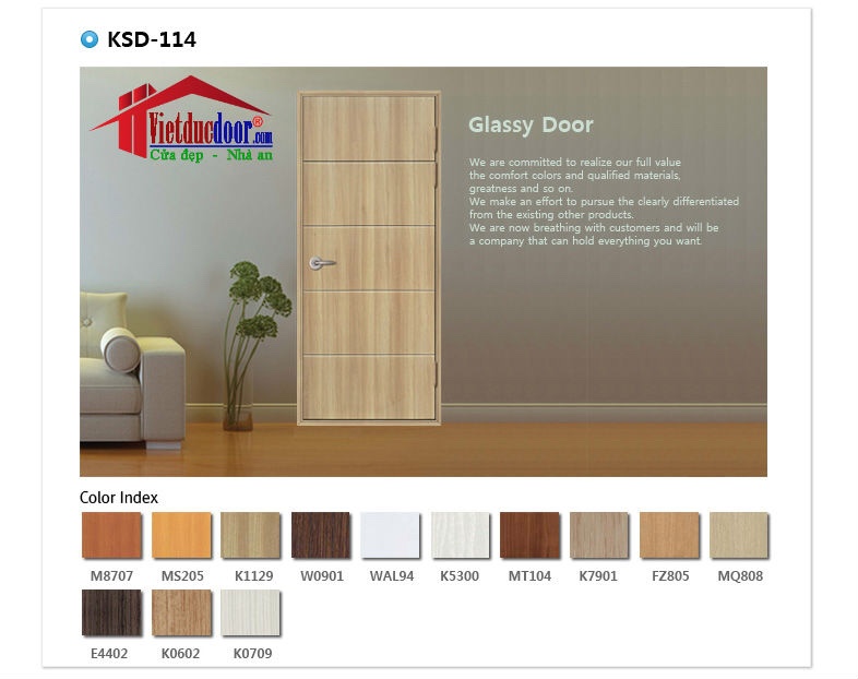Cửa Nhựa Phòng Ngủ Hàn Quốc KSD-114
